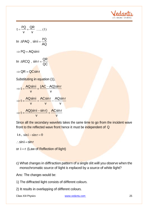 CBSE Class 12 Physics - Chapter 10 - Wave Optics - Important Questions ...