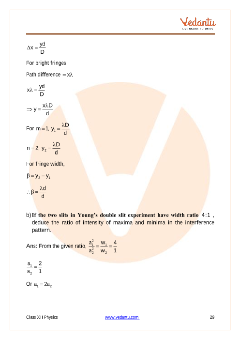 CBSE Class 12 Physics - Chapter 10 - Wave Optics - Important Questions ...