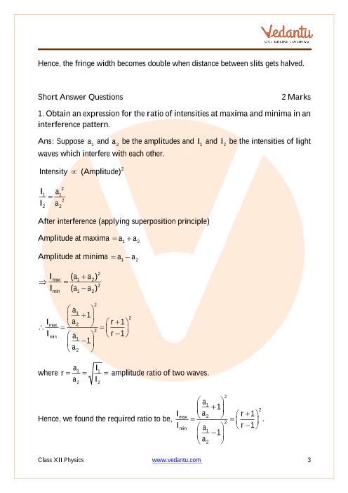 Important questions and answers of CBSE class 12 Physics