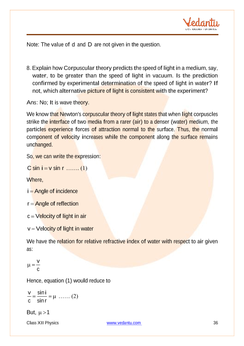 Important questions and answers of CBSE class 12 Physics