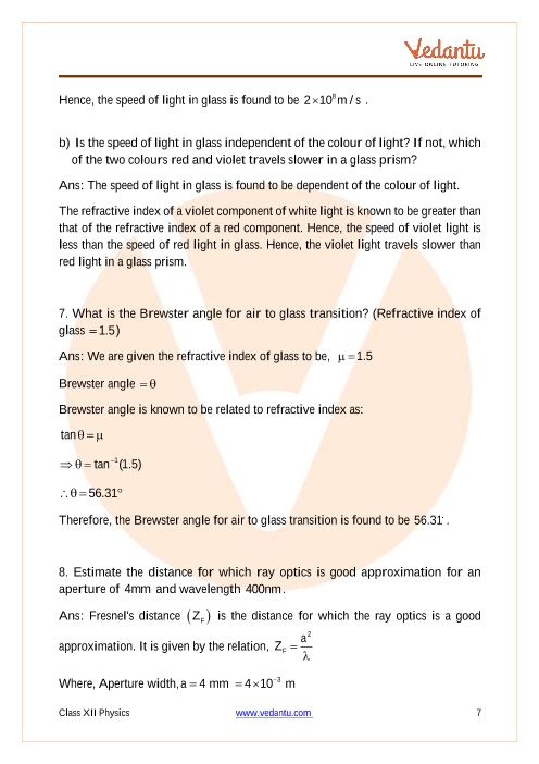 Important questions and answers of CBSE class 12 Physics