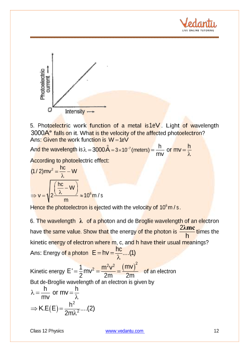 Important questions and answers of CBSE class 12 Physics