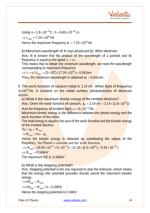 Important questions and answers of CBSE class 12 Physics