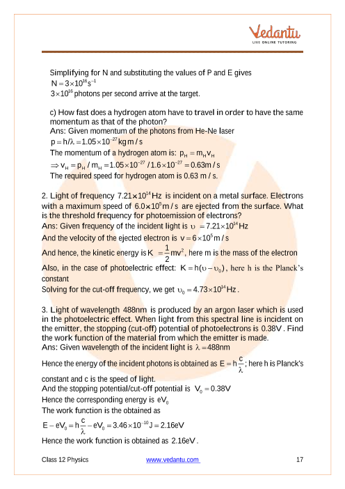 Important questions and answers of CBSE class 12 Physics