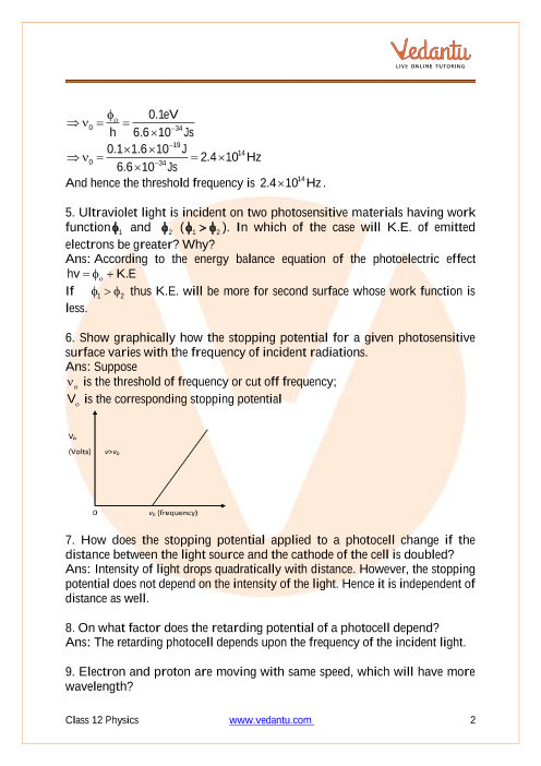 Important questions and answers of CBSE class 12 Physics