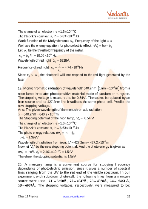 Important questions and answers of CBSE class 12 Physics