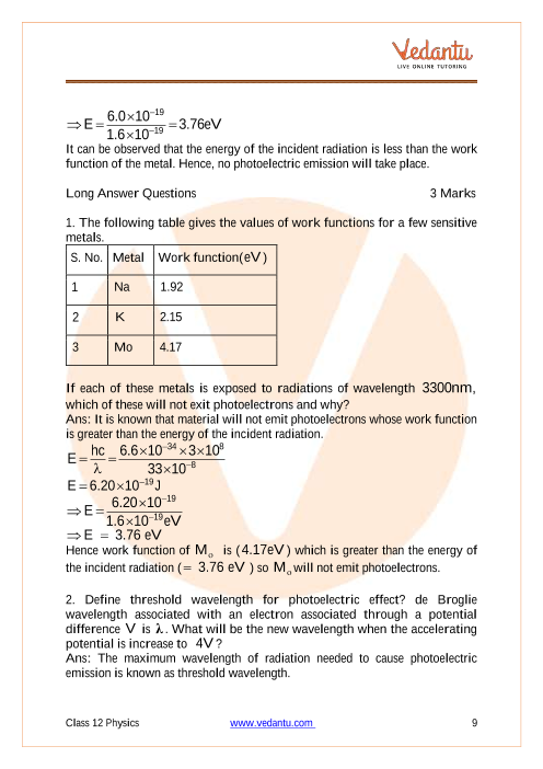 Important questions and answers of CBSE class 12 Physics