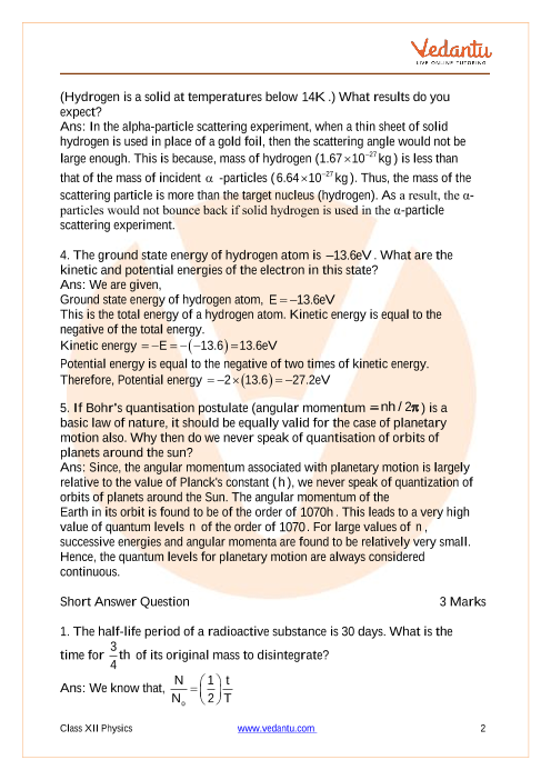 Important questions and answers of CBSE class 12 Physics