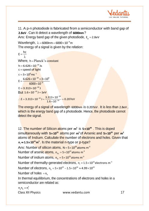 Important questions and answers of CBSE class 12 Physics