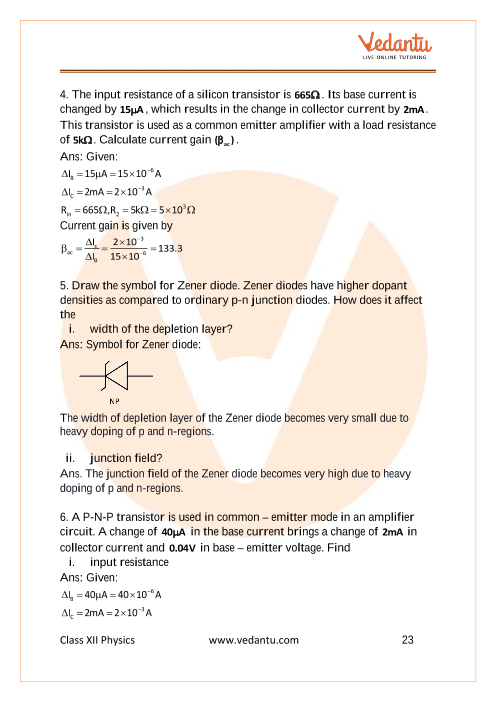 Important questions and answers of CBSE class 12 Physics