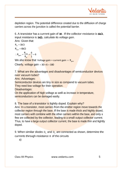 Important questions and answers of CBSE class 12 Physics