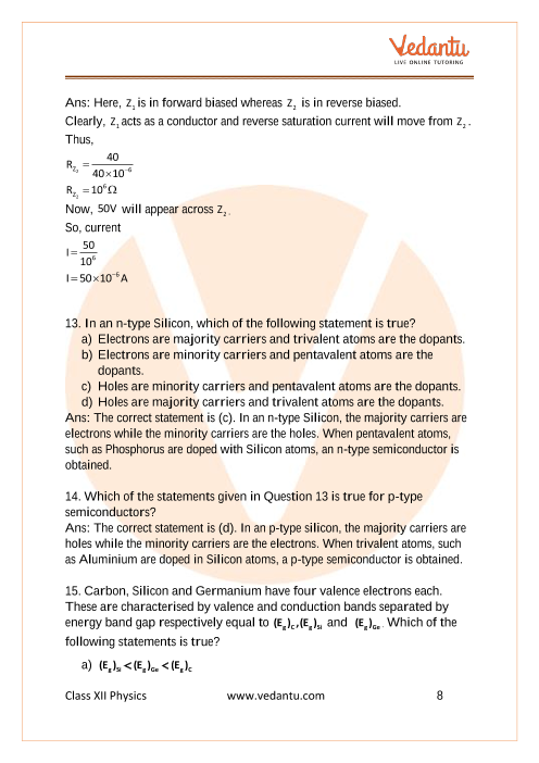 Important questions and answers of CBSE class 12 Physics