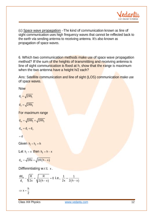 Important questions and answers of CBSE class 12 Physics