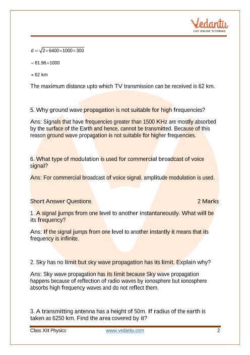 Important questions and answers of CBSE class 12 Physics