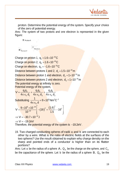 Important questions and answers of CBSE class 12 Physics