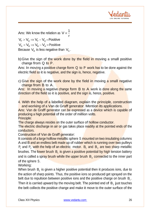 Important questions and answers of CBSE class 12 Physics