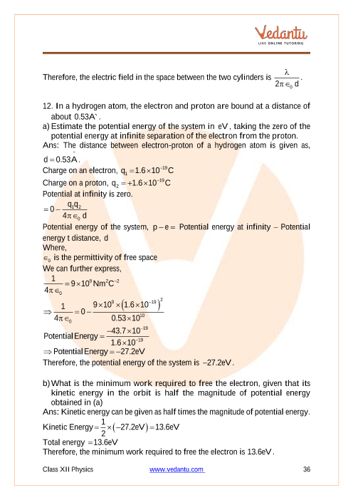 Important questions and answers of CBSE class 12 Physics