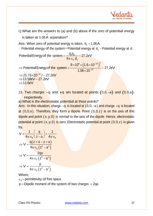 Important questions and answers of CBSE class 12 Physics