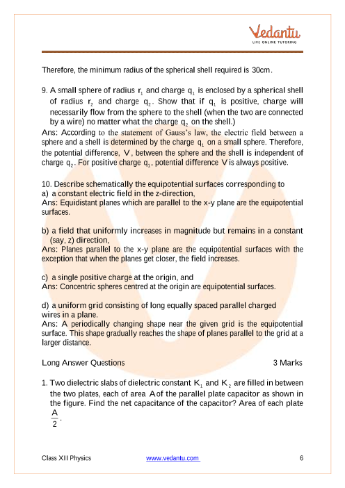 Important questions and answers of CBSE class 12 Physics