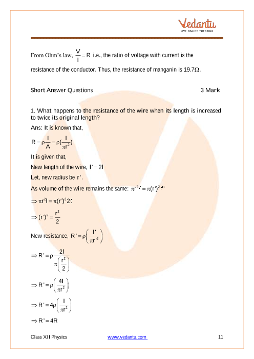 Important questions and answers of CBSE class 12 Physics