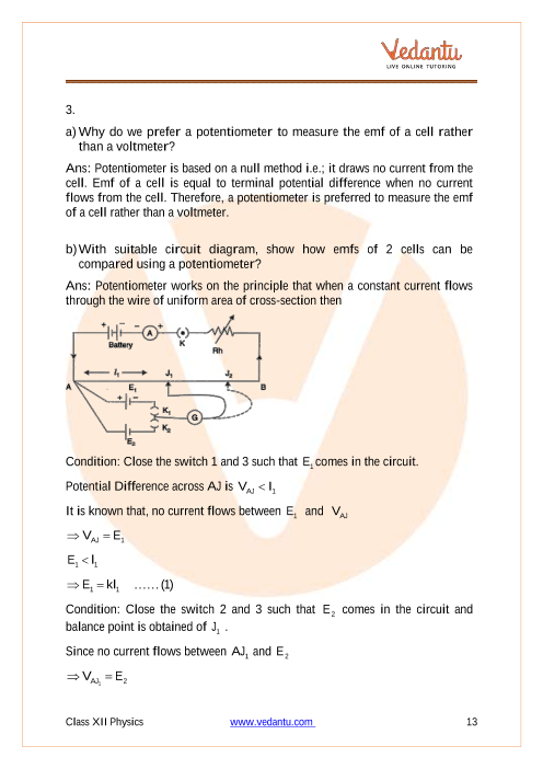 case study questions class 12 physics chapter 3