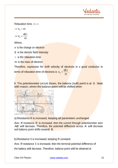 Important questions and answers of CBSE class 12 Physics