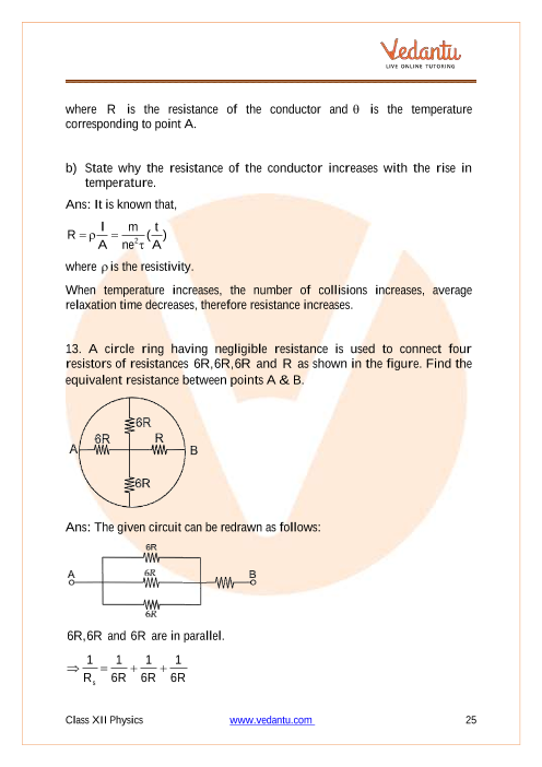 Cbse Class Physics Chapter Current Electricity Important