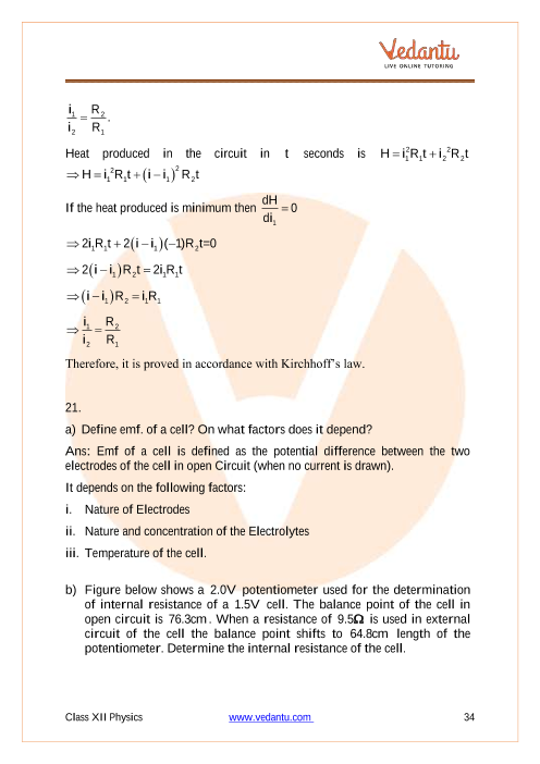 Important questions and answers of CBSE class 12 Physics