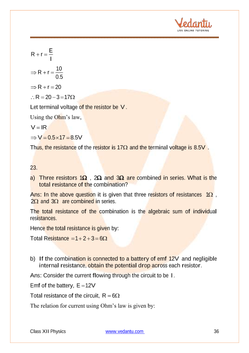 Important questions and answers of CBSE class 12 Physics