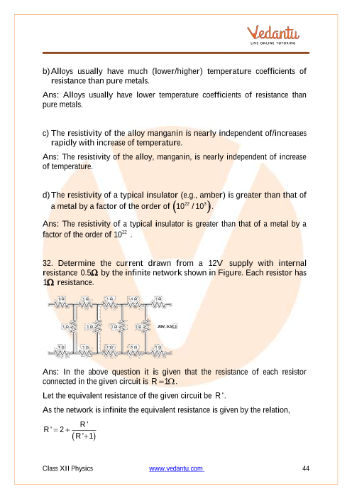 Important questions and answers of CBSE class 12 Physics