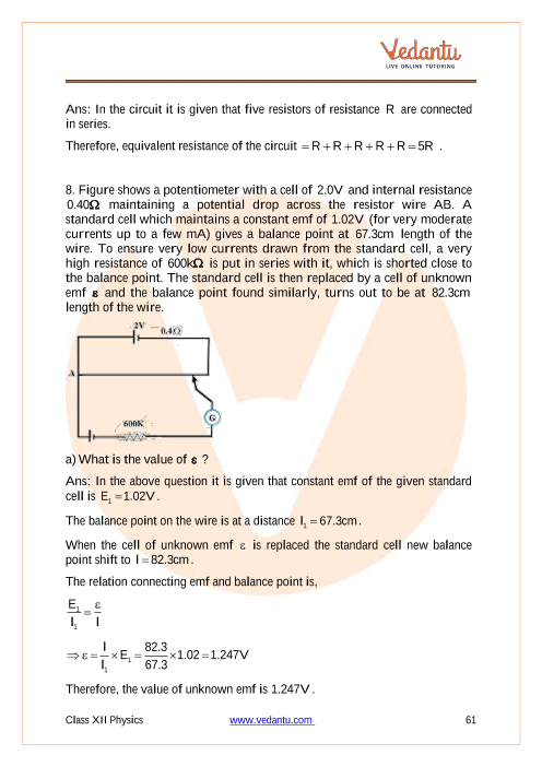 Important questions and answers of CBSE class 12 Physics