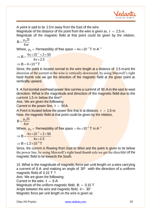 case study questions class 12 physics chapter 4