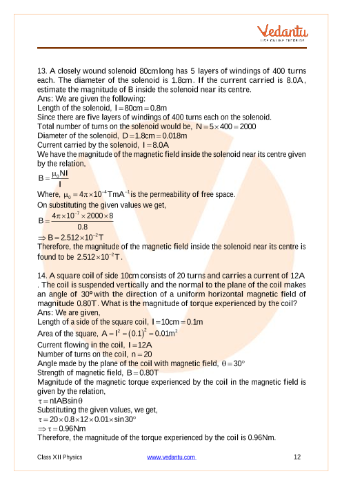 case study based questions class 12 physics chapter 4