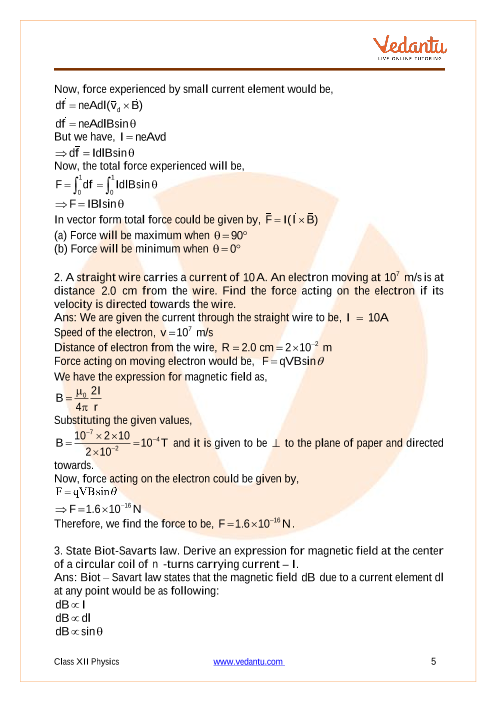 case study questions class 12 physics chapter 4