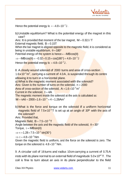 case study based questions class 12 physics chapter 5