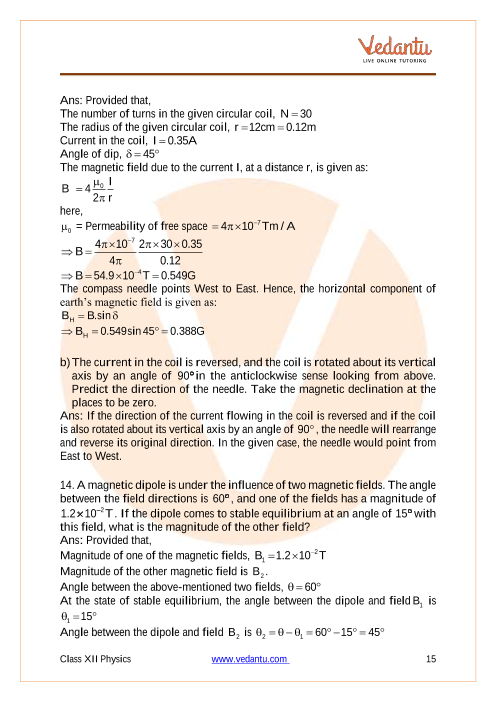 Important questions and answers of CBSE class 12 Physics