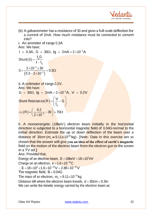 Important questions and answers of CBSE class 12 Physics