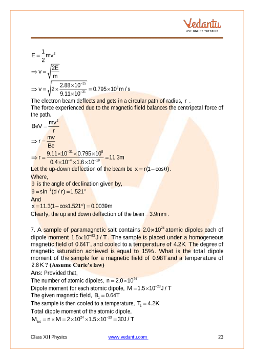 Important questions and answers of CBSE class 12 Physics