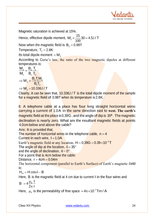 Important questions and answers of CBSE class 12 Physics