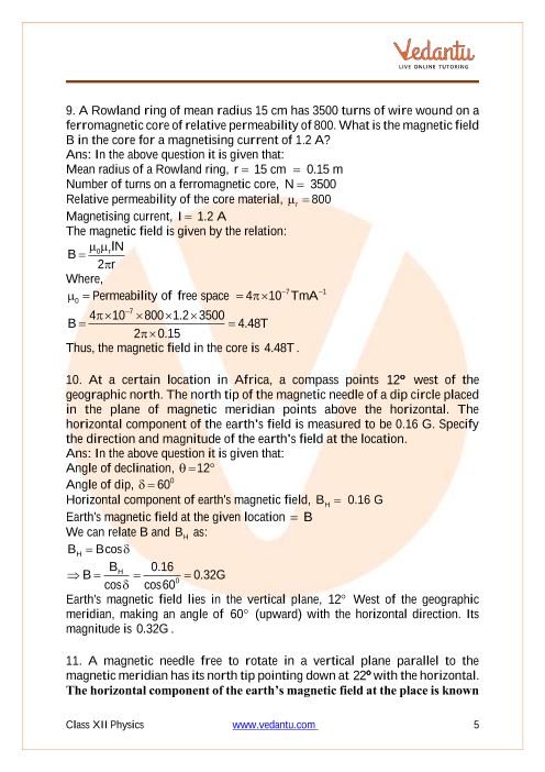 Important questions and answers of CBSE class 12 Physics