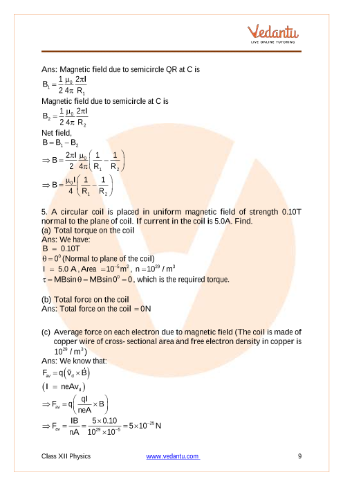 case study based questions class 12 physics chapter 5