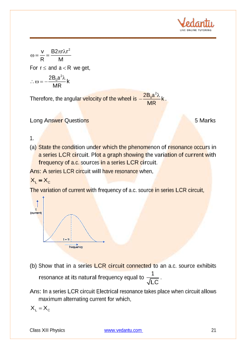 Important questions and answers of CBSE class 12 Physics