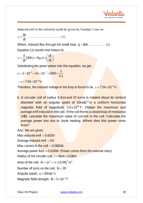 Important questions and answers of CBSE class 12 Physics