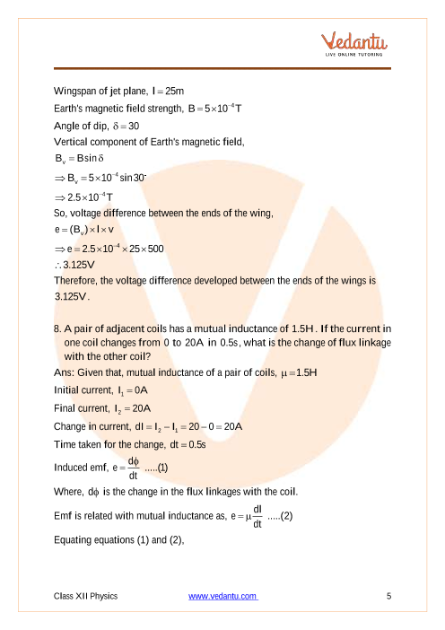 Important questions and answers of CBSE class 12 Physics