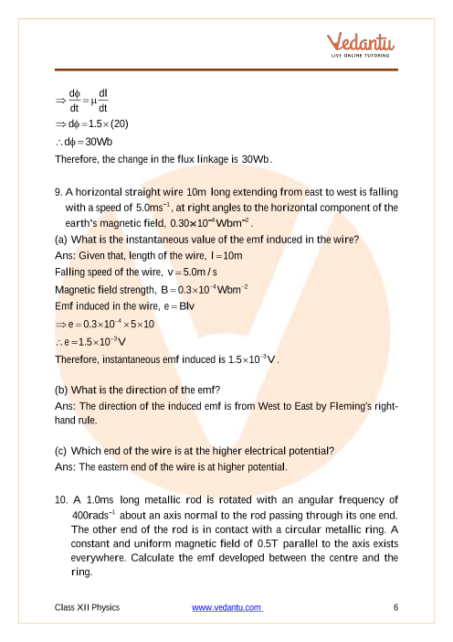 Important questions and answers of CBSE class 12 Physics