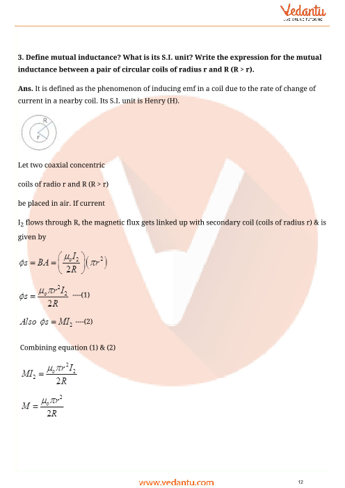 Important questions and answers of CBSE class 12 Physics