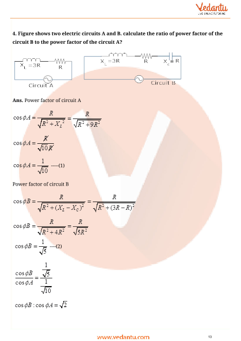 Cbse Class Physics Chapter Alternating Current Important