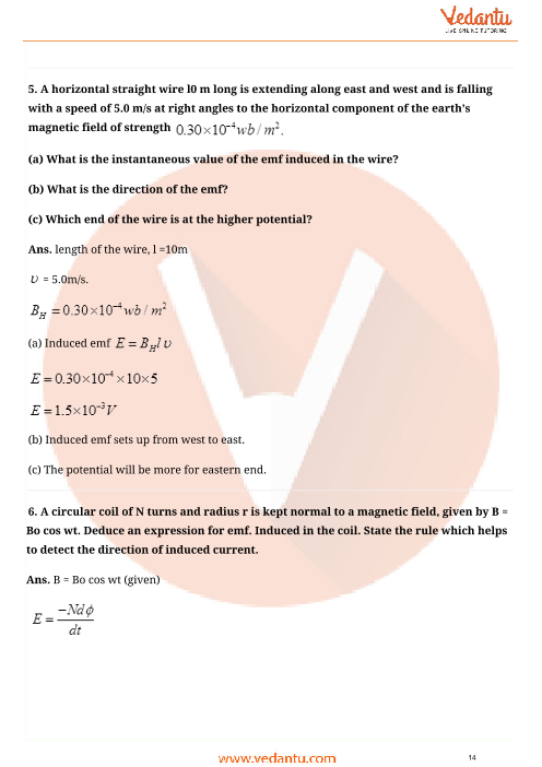 Important questions and answers of CBSE class 12 Physics