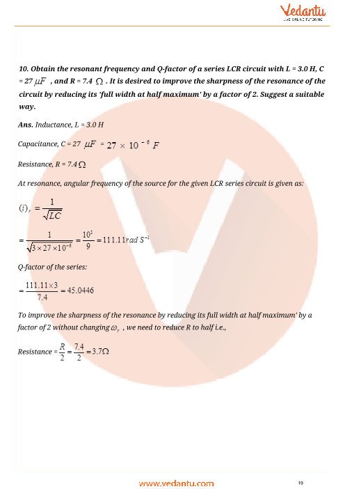 Important questions and answers of CBSE class 12 Physics