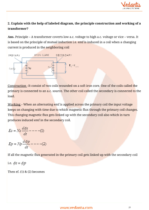 Important questions and answers of CBSE class 12 Physics